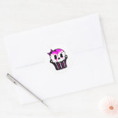 paarse en roze taart ronde sticker (Envelop)