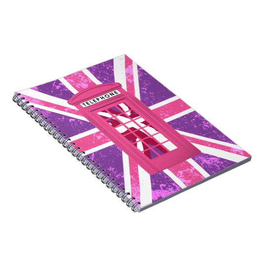 Paarse en roze  telefooncel notitieboek (Rechterzijde)