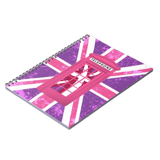 Paarse en roze telefooncel notitieboek (Linkerzijde)