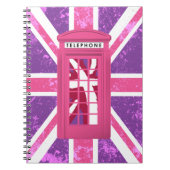 Paarse en roze telefooncel notitieboek (Voorkant)