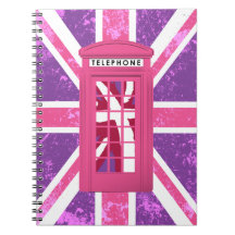 Paarse en roze telefooncel