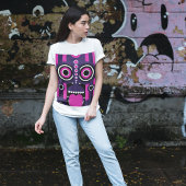 Paarse en roze Tiki Art T-shirt
