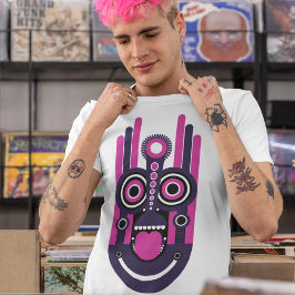Paarse En Roze Tiki Masker T-shirt