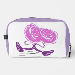 Paarse en roze toilettas met bloemenmotief toilettasje