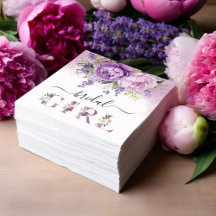 Paarse en roze tuinvloemen bruidsfeest meisje