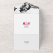 Paarse en roze tulpen bruiloft all in one uitnodiging (Buitenkant)