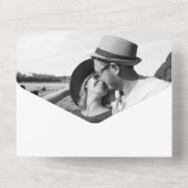 Paarse en roze tulpen bruiloft all in one uitnodiging (Achterkant)