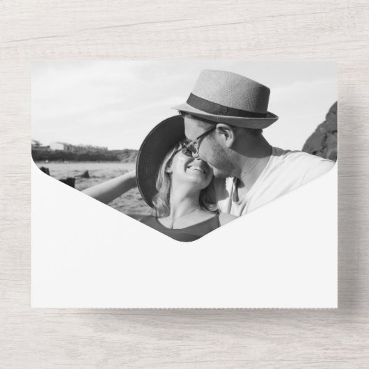 Paarse en roze tulpen bruiloft all in one uitnodiging (Achterkant)