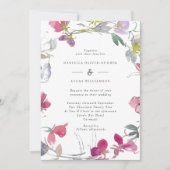 Paarse en roze uitnodiging tot weddenschappen (Voorkant)