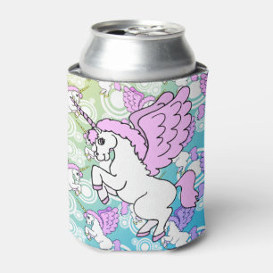 Paarse en roze Unicorn Patroon Blikjeskoeler