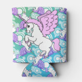 Paarse en roze Unicorn Patroon Blikjeskoeler (Achterkant)