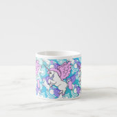 Paarse en roze Unicorn Patroon Espresso Kop (Voorkant)