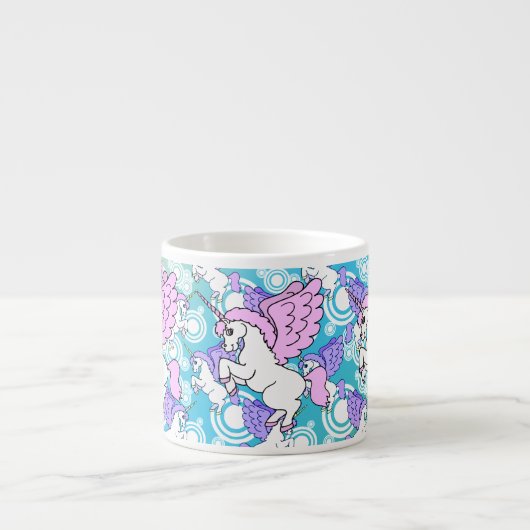 Paarse en roze Unicorn Patroon Espresso Kop (Voorkant)