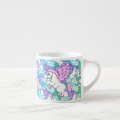 Paarse en roze Unicorn Patroon Espresso Kop (Rechts)