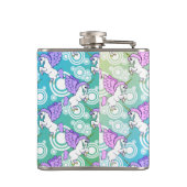 Paarse en roze Unicorn Patroon Heupfles (Achterkant)