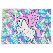 Paarse en roze Unicorn Patroon Large Cadeautasje (Voorkant)