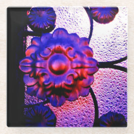 Paarse en roze ventilator glazen onderzetter