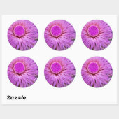 Paarse en roze ventilator ronde sticker (Vel)