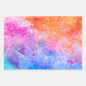 Paarse en roze verfspetter inpakpapier vel (Voorkant 3)