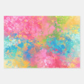 Paarse en roze verfspetter inpakpapier vel (Voorkant 2)