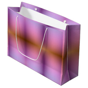 Paarse en roze verloopkleurige cadeautas met witte