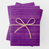  Paarse en Roze Verstrekte Streepjespatroon Inpakpapier Vel (In situ)