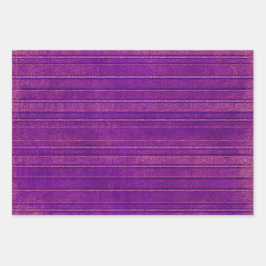  Paarse en Roze Verstrekte Streepjespatroon Inpakpapier Vel