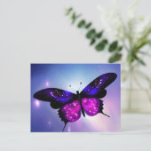 Paarse en roze vlinder briefkaart (Staand voorkant)