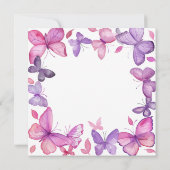 Paarse en Roze Vlinder Meisje Verjaardag Kaart (Achterkant)