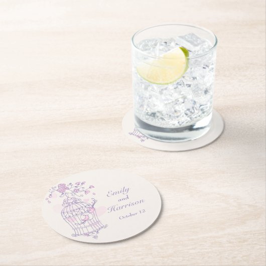 Paarse en roze vogels open onderzetters voor het h (Insitu)