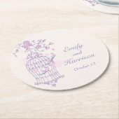 Paarse en roze vogels open onderzetters voor het h (Gebogen)