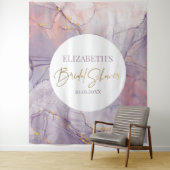 Paarse en roze vrijgezellenfeest moderne achtergro wandkleed (In situ)