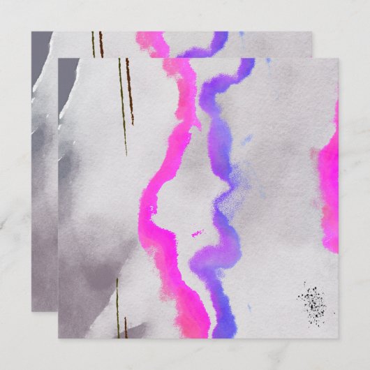 Paarse en roze Waterverf Abstract (Voorkant / Achterkant)