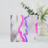 Paarse en roze Waterverf Abstract (Staand voorkant)