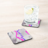 Paarse en roze Waterverf Abstract Bier Onderzetter (Rechterzijde)