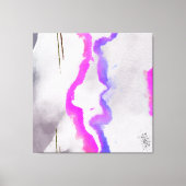Paarse en roze Waterverf Abstract Canvas Afdruk (Voorkant)