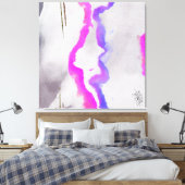 Paarse en roze Waterverf Abstract Canvas Afdruk (Insitu (Slaapkamer))
