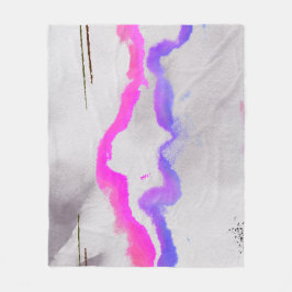 Paarse en roze Waterverf Abstract Fleece Deken