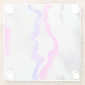 Paarse en roze Waterverf Abstract Glazen Onderzetter (Achterkant)
