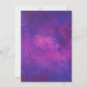Paarse en roze Waterverf Abstract huwelijk Kaart (Achterkant)