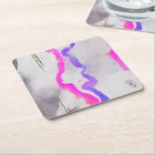 Paarse en roze Waterverf Abstract Kartonnen Onderzetters (Schuin)