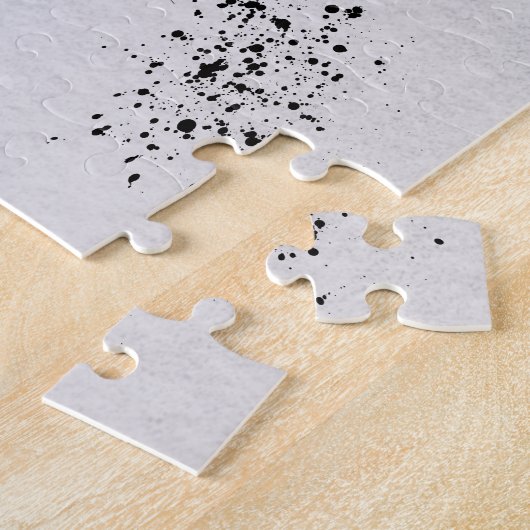 Paarse en roze Waterverf Abstract Legpuzzel (Zijkant)