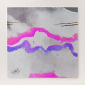 Paarse en roze Waterverf Abstract Legpuzzel (Horizontaal)