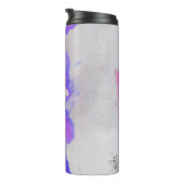 Paarse en roze Waterverf Abstract Thermosbeker (Geroteerd rechts)