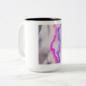 Paarse en roze Waterverf Abstract Tweekleurige Koffiemok (Voorkant links)