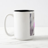 Paarse en roze Waterverf Abstract Tweekleurige Koffiemok (Links)