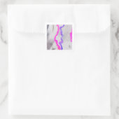 Paarse en roze Waterverf Abstract Vierkante Sticker (Tas)