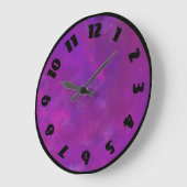 Paarse en roze Waterverf Abstracte textuur Grote Klok (Hoek)