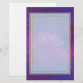 Paarse en roze Waterverf Achtergrond Briefpapier (Voorkant / Achterkant)