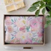 paarse en roze waterverf bloemen patroon tissuepapier (Geschenk)